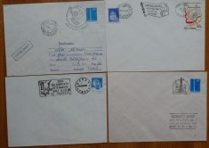 5 plicuri FDC , comuniste si 7 circulatii frumos timbrate , Rusia , par avion