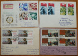 4 circulatii frumos timbrate , Germania si Rusia , 2 suvenire postale pe carton