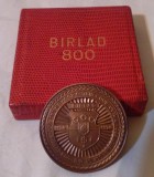 Aniversare 800 de ani Municipiul BIRLAD Placheta SUPERBA - medalie in cutie