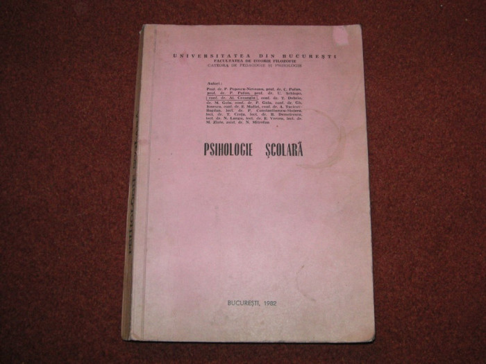 Psihologie scolara - Paul Popescu Neveanu , C.Pufan , Al.Cazangiu