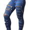 CL603-444 Jeans skinny cu talie inalta si model destroyed