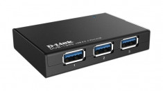 HUB USB 3.0 extern, 4*USB, adaptor 5V, negru, D-Link &amp;quot;DUB-1340&amp;quot; foto