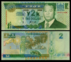 Fiji 2000 - 2 dollars UNC foto