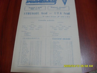 program Strungul Arad - UTA foto