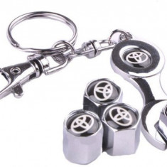 SET Breloc si 4 capacele ventil pentru auto toyota