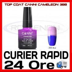 TOP COAT CANNI CAMELEON ALBASTRU 388 7.3ML - LUCIU FINAL - MANICHIURA GEL UV foto