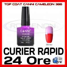 TOP COAT CANNI CAMELEON ROSU 386 7.3ML - LUCIU FINAL - MANICHIURA GEL UV foto