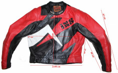 Costum moto piele IXS, protectii, barbati, marimea 56(XXL) foto