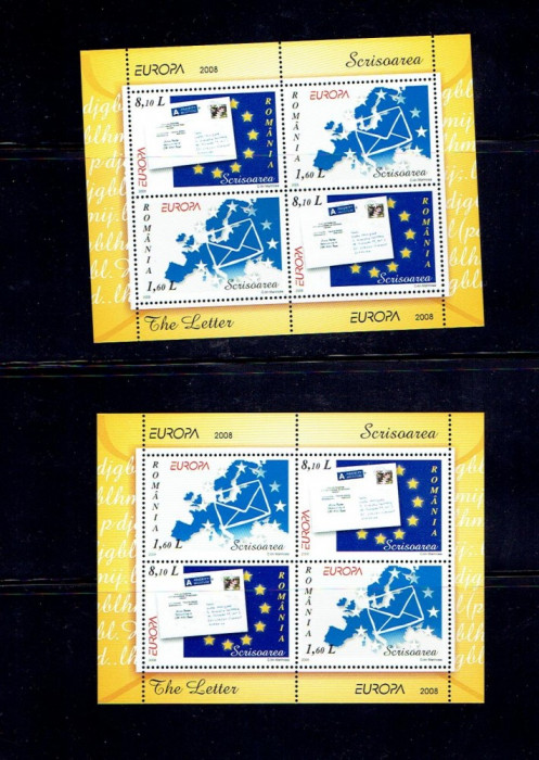 Romania 2008 Europa scrisoarea - bl. 425 I+II