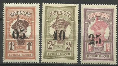 SERIE supratipar Colonii Franta-Martinique ( Martinica )-1920 EROARE MNH foto