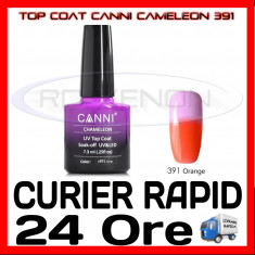 TOP COAT CANNI CAMELEON PORTOCALIU 391 7.3ML - LUCIU FINAL - MANICHIURA GEL UV foto