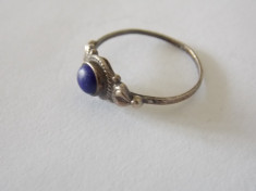 Inel argint vintage cu lapis lazuli -2332 foto