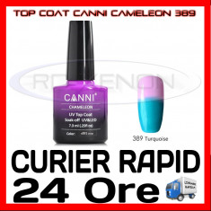 TOP COAT CANNI CAMELEON TURQOISE 389 7.3ML - LUCIU FINAL - MANICHIURA GEL UV foto