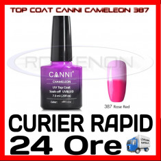 TOP COAT CANNI CAMELEON ROZ 387 7.3ML - LUCIU FINAL - MANICHIURA GEL UV foto