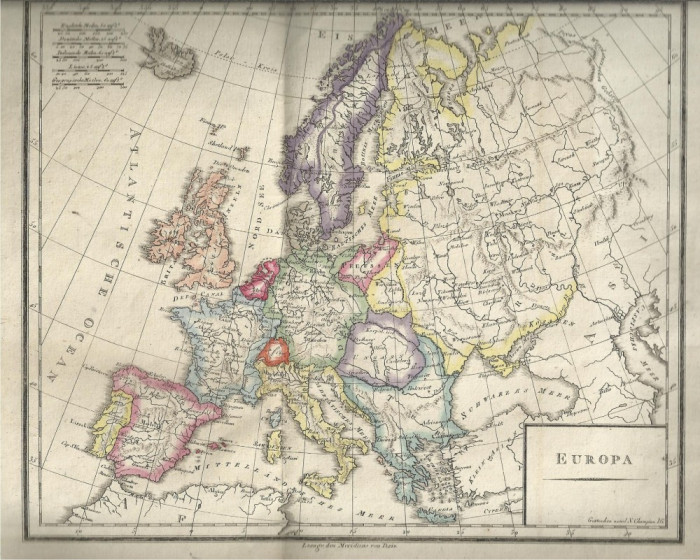 HARTA EUROPA - anul 1822