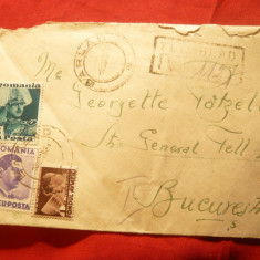 Plic Recomandat circ. Of.Zorleni la Barlad ,apoi Bucuresti ,stamp. sigiliu1934