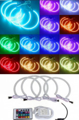 RGB Led Angel Eyes Halo in RF inele pentru BMW E36 E38 E39 E46 M3 foto