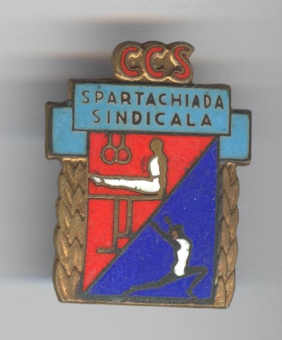 CCS - SPARTACHIADA SINDICALA - GIMNASTICA 1960 Insigna Sport foto mare CCS - SPARTACHIADA SINDICALA - GIMNASTICA 1960 Insigna Sport foto mare