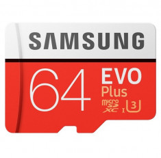 Card memorie Samsung microSDHC Evo+ 2017 MB-MC64GA/EU 64 GB clasa 10 UHS-1 + adaptor foto