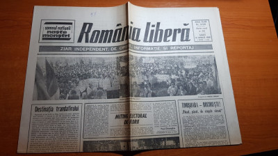 ziarul romania libera 10 aprilie 1990-miting electoral de florii foto