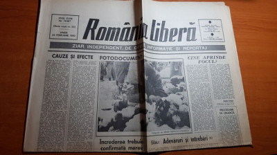 ziarul romania libera 23 februarie 1990-arti. &amp;quot;cauze si efecte &amp;quot; octavian paler foto