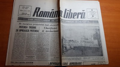 ziarul romania libera 28 februarie 1990-articolul revolutie fara aprobare foto