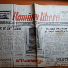 ziarul romania libera 4 martie 1990-art. despre revolutie-intercontinental 21/22