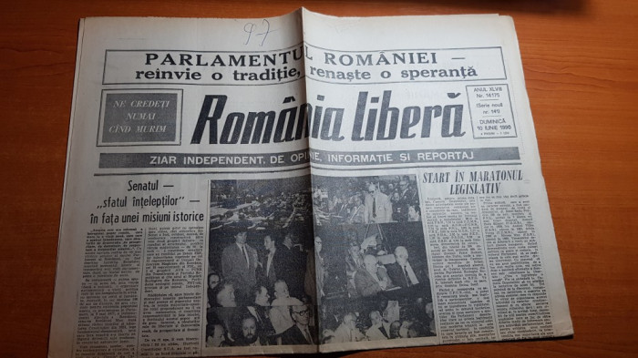 romania libera 10 iunie 1990-noul parlament si meciul romania -u. sovietica 2-0