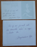 4 autografe Magdalena Popa , 2 pe felicitari de Anul Nou