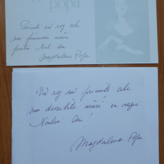 4 autografe Magdalena Popa , 2 pe felicitari de Anul Nou