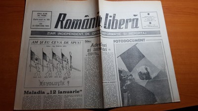ziarul romania libera 22 februarie 1990-articolul &amp;quot; maladia 12 ianuarie &amp;quot; foto