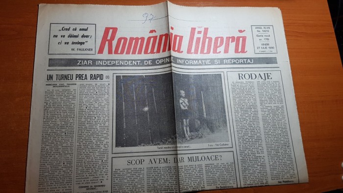 ziarul romania libera 27 iulie 1990-art. cine este marian munteanu ?