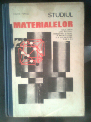Studiul materialelor - Manual clasa a IX-a - Niculae Popescu (EDP, 1981) foto
