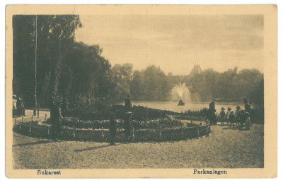 4244 - BUCURESTI, Cismigiu Park - old postcard, CENSOR - used - 1918 foto