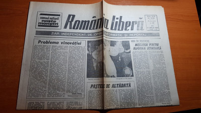 ziarul romania libera 12 aprilie 1990-articolul &amp;quot; pastele de altadata &amp;quot; foto