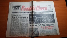 ziarul romania libera 24 aprilie 1990-miting de comemorare a eroilor revolutiei