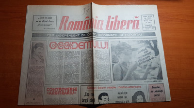 ziarul romania libera 18 august 1990-art. romani, nu parasti tara ! foto