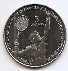 Niue 5 Dollars 1997 - Elizabeth II (Boris Becker) 38.5 mm KM-1 foto