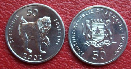 Somalia 50 shiling 2002 UNC Maimuta