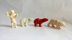 Lot 4 figurine marca Titze, plastic alb , cca 6-7cm, urs/ ursi, detalii fine foto