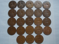 LOT DE 23 MONEDE -ONE PENNY-ANGLIA foto