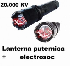 Lanterna cu Electrosoc 20.000 KV led puteric + 3 faze foto