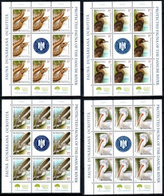 Romania 2010, LP 1868 c, Fauna Dunareana, minicoli de 8+1, MNH! LP 131,04 lei foto