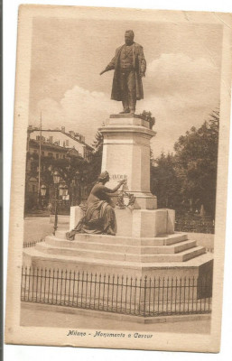 (A1) carte postala-ITALIA-Milano-Monumento a Cavour foto