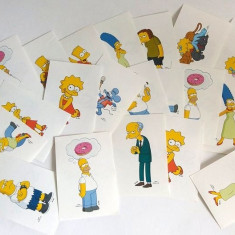 Lot 21 cartonase stickere Familia Simpson desene animate, The Simpsons