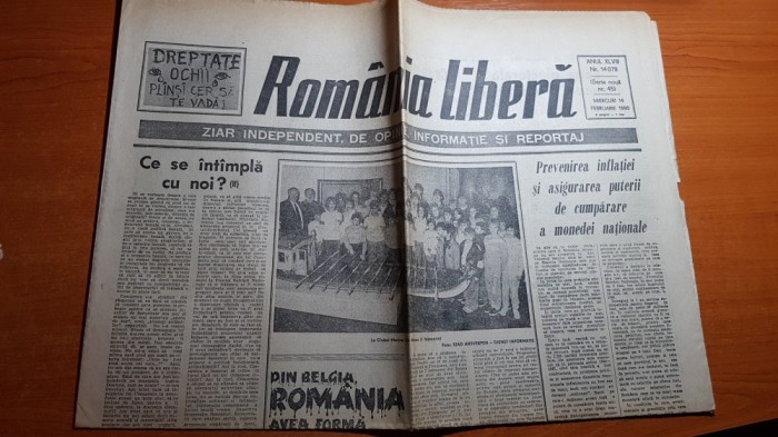 ziarul romania libera 14 februarie 1990- art. cum au ajuns minerii la bucuresti