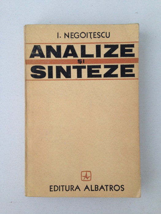 Analize si sinteze/I. Negoitescu/1976