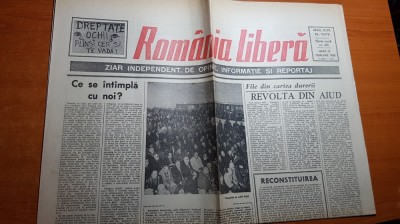 ziarul romania libera 13 februarie 1990- art. &amp;quot; revolta din aiud &amp;quot; foto
