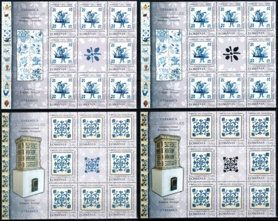 Romania 2010, LP 1869 a + 1869 b, Ceramica - Cahle, minicoli, MNH! LP 108,16 lei foto