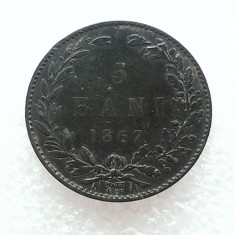 5 BANI 1867-CUPRU-CAROL I DOMN foto